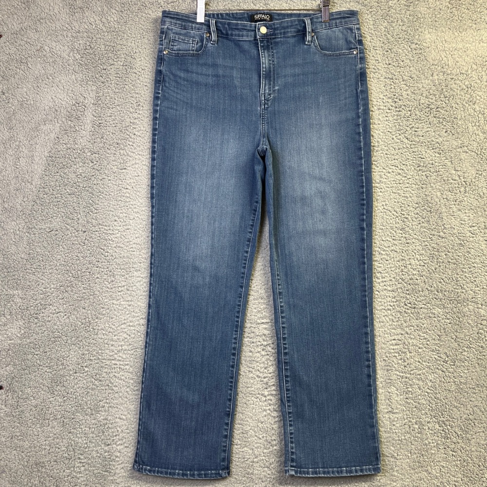 Buffalo David Bitton Jeans Women 14/34 Blue Denim Straight Medium Wash Stretch